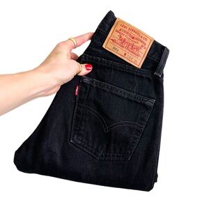 LEVI’S 90’s Vintage 501 Rare Denim Jeans Straight Leg Made in USA Black 24W 30L